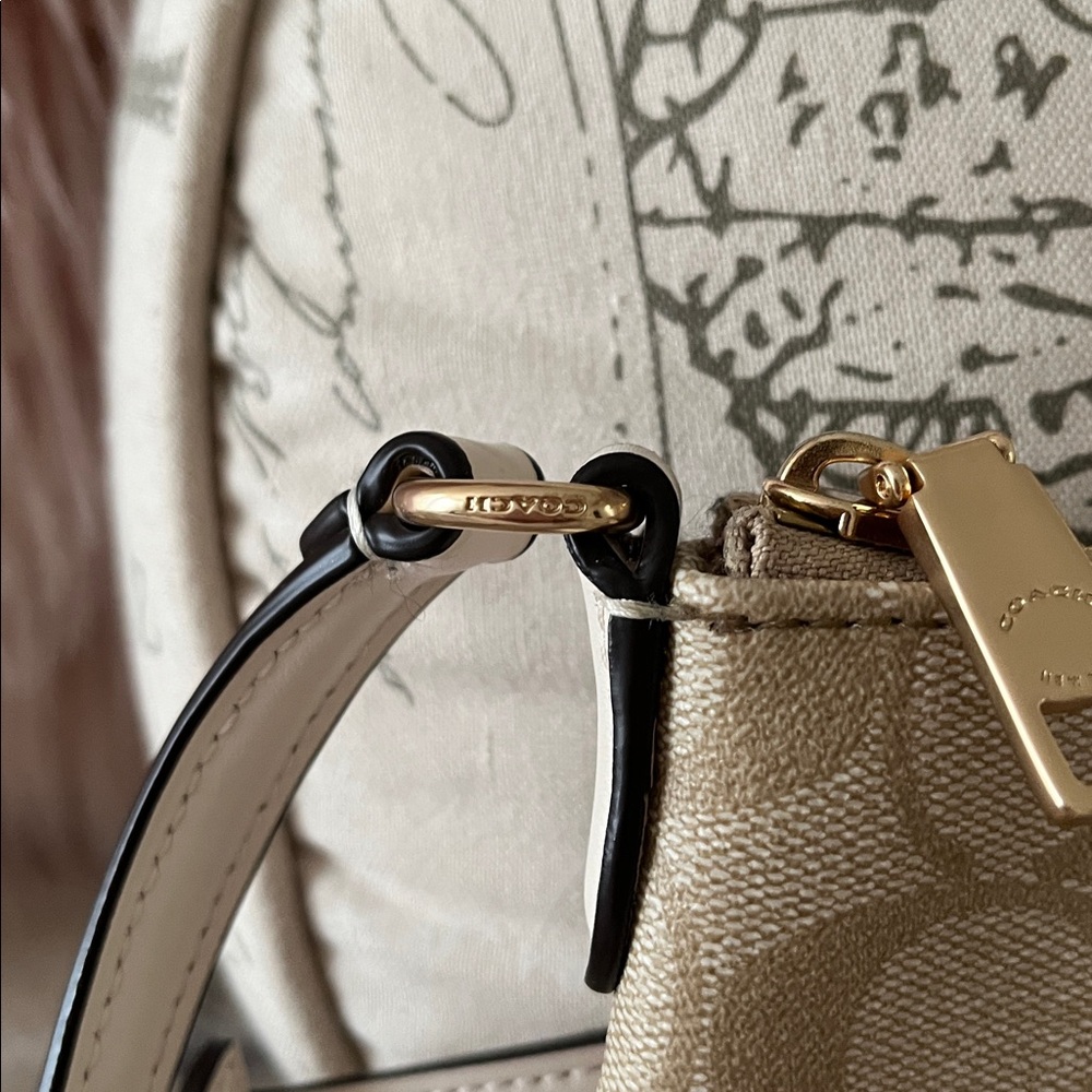 Coach Beige Signature Crossbody Bag - Picture 5 of 10